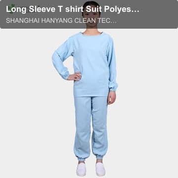 Long Sleeve T shirt Suit Polyester Cleanroom Garments