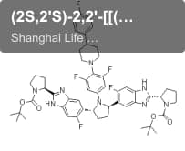 (2S,2'S)-2,2'-[[(2R,5R)-1-[3,5-Difluoro-4-[4-(4-fluorophenyl)-1-piperidinyl]phenyl]-2,5-pyrrolidinediyl]bis(6-fluoro-1H-benzimidazole-5,2-diyl)]bis-1-pyrrolidinecarboxylic acid 1,1'-bis(1,1-dimethylethyl) ester