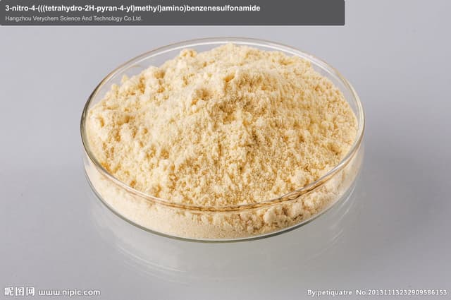3-nitro-4-(((tetrahydro-2H-pyran-4-yl)methyl)amino)benzenesulfonamide