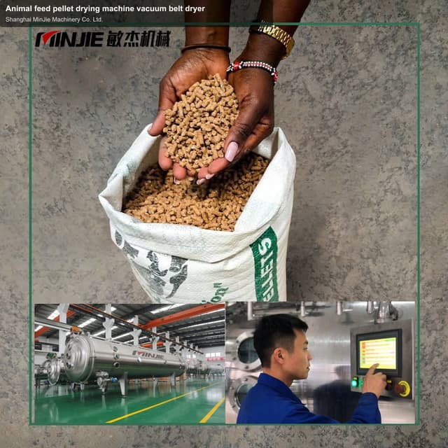 Animal feed pellet drying machine vacuum belt dryer