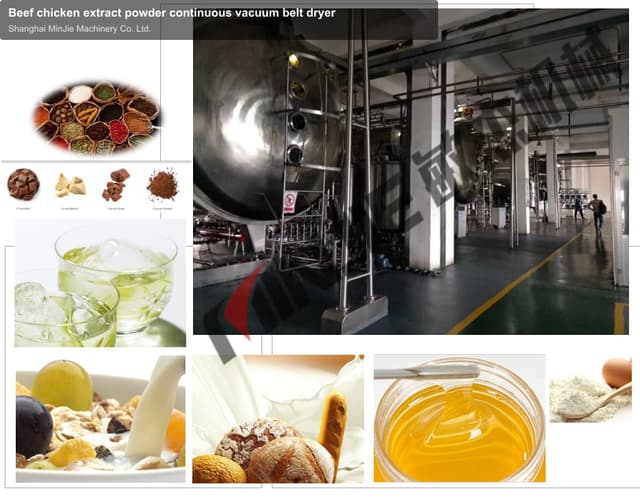 Beef chicken extract powder continuous vacuum belt dryer