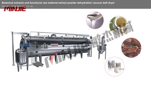 Botanical extracts and functional raw material extract powder dehydration vacuum belt dryer