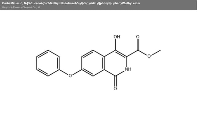 CarbaMic acid, N-[3-fluoro-4-[6-(2-Methyl-2H-tetrazol-5-yl)-3-pyridinyl]phenyl]-, phenylMethyl ester
