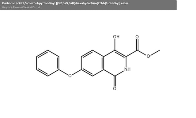 Carbonic acid 2,5-dioxo-1-pyrrolidinyl [(3R,3aS,6aR)-hexahydrofuro[2,3-b]furan-3-yl] ester
