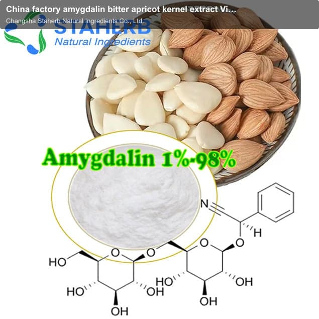 China factory amygdalin bitter apricot kernel extract Vitamin B17 Almond Extract 50%-98% Amygdalin