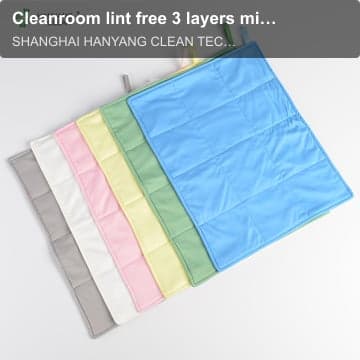 Cleanroom lint free 3 layers microfiber lint free cloth cleaning cloth