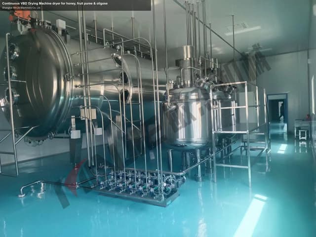 Continuous VBD Drying Machine dryer for honey, fruit puree & oligose