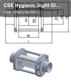 CSE Hygienic Sight Glass SMS WELD END GIHT GLASS