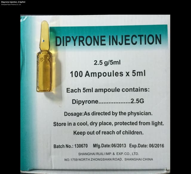 Dipyrone injection, 2.5g/5ml