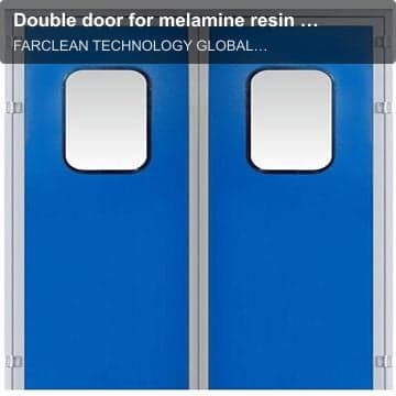 Double door for melamine resin plate purification