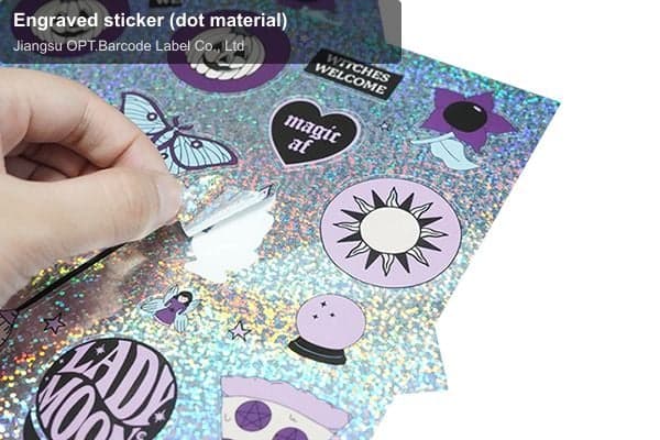 Engraved sticker (dot material)