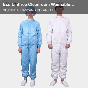 Esd Lintfree Cleanroom Washable Coat Jacket Uniform