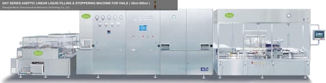 GKY SERIES ASEPTIC LINEAR LIQUID FILLING & STOPPERING MACHINE FOR VIALS（30ml-500ml）