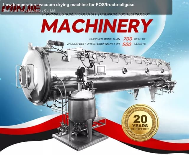 Low temperature vacuum drying machine for FOS/fructo-oligose