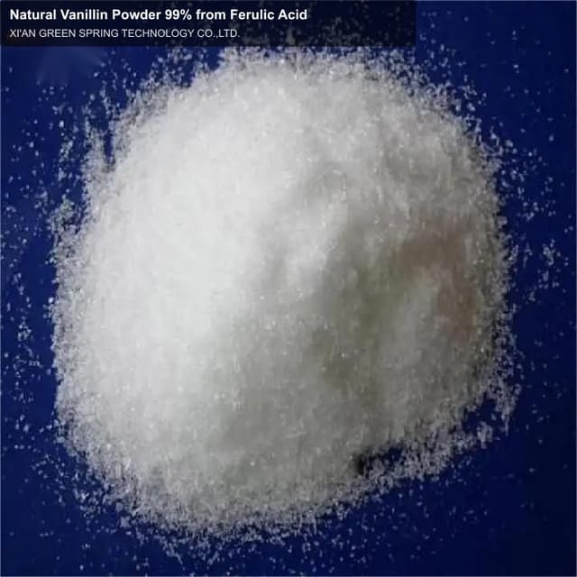 Natural Vanillin Powder 99% from Ferulic Acid