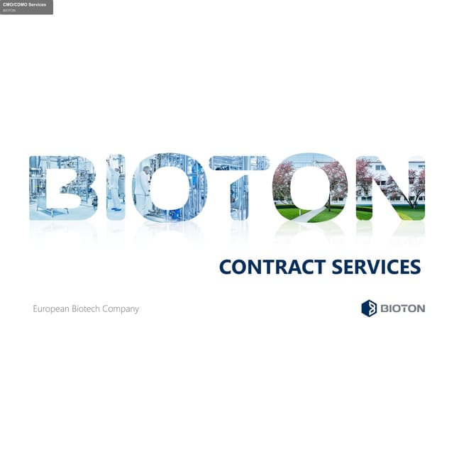 BIOTON offer service "CMO/CDMO Services"