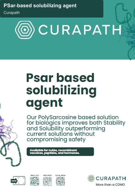 Curapath offer service "PSar‑based solubilizing agent"