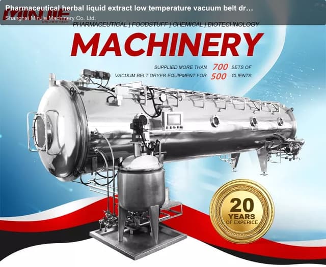 Pharmaceutical herbal liquid extract low temperature vacuum belt dryer