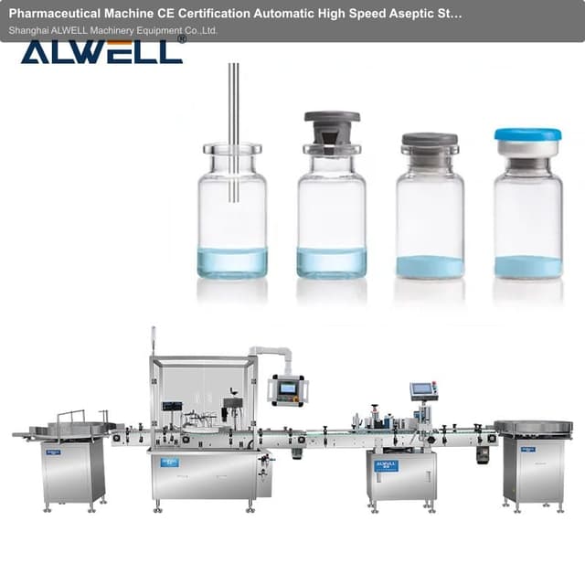 Pharmaceutical Machine CE Certification Automatic High Speed Aseptic Sterile Injection Glass Vial Filling Stopping Sealing Capping Machine