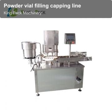 Powder vial filling capping line