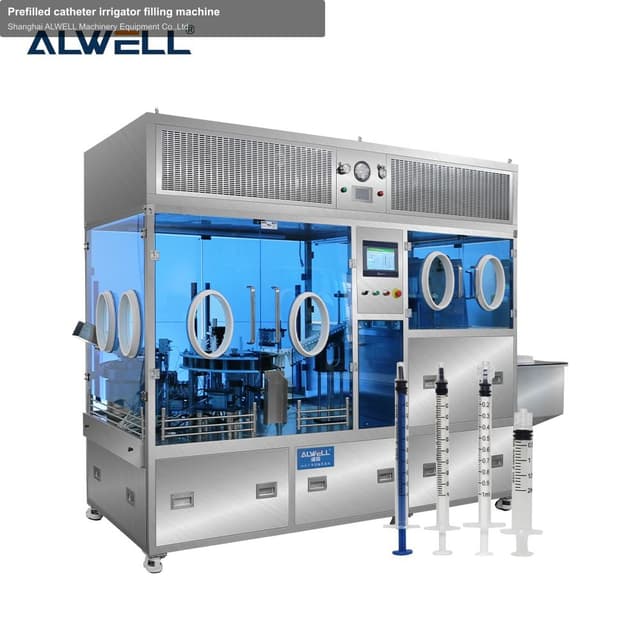 Prefilled catheter irrigator filling machine