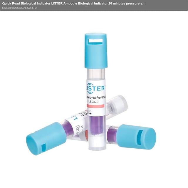 Quick Read Biological Indicator LISTER Ampoule Biological Indicator 20 minutes pressure steam sterilization