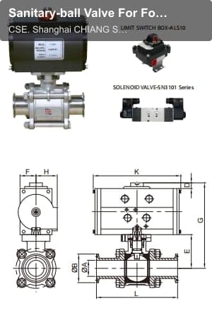 Sanitary-ball Valve For Food And Chemical UseWith ISO Mount Plate Weld/male End
