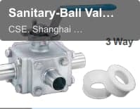 Sanitary-Ball Valve For Food Chemical, and Vacuum use. With ISO Mount Plate Weld/Male End