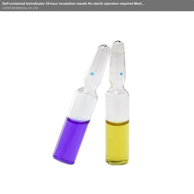 Self-contained bioindicator 24-hour incubation results No sterile operation required Media color