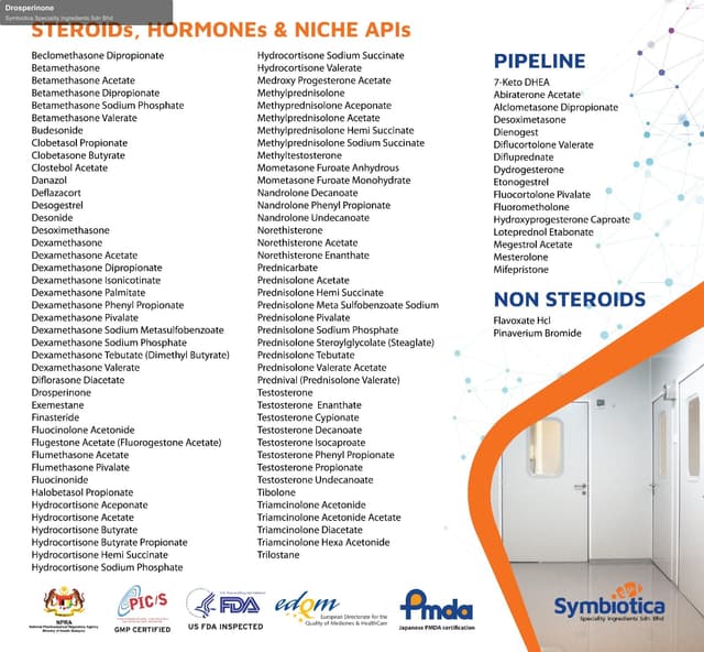 Symbiotica Speciality Ingredients Sdn Bhd sell "Drosperinone"