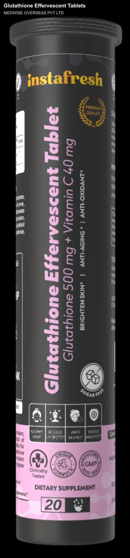 MEDWISE OVERSEAS PVT LTD sell "Glutathione Effervescent Tablets"