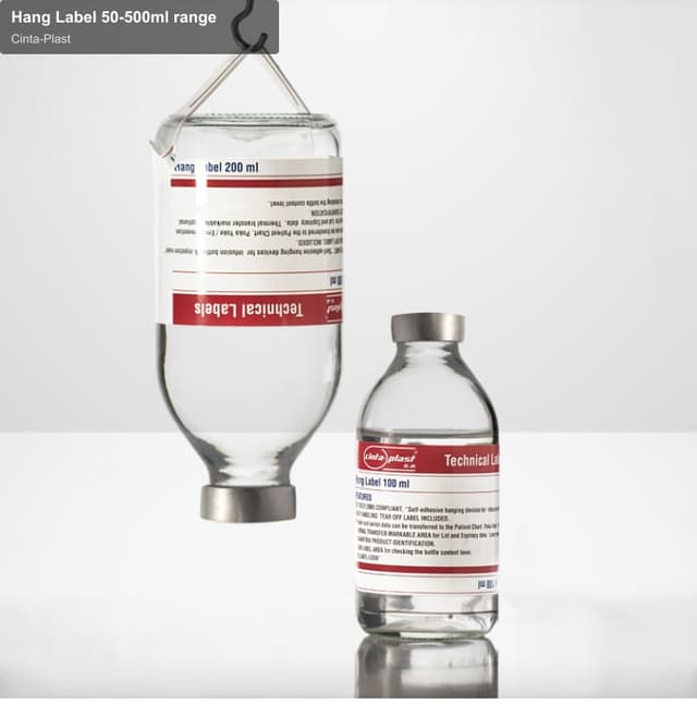 Cinta-Plast sell "Hang Label 50-500ml range"