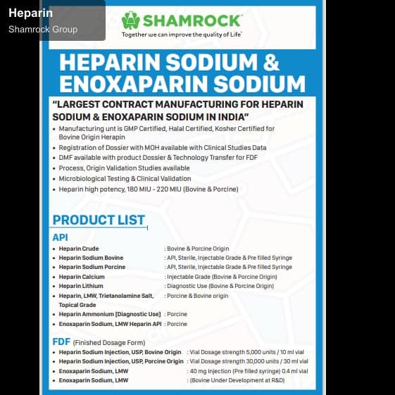 Shamrock Group sell "Heparin"
