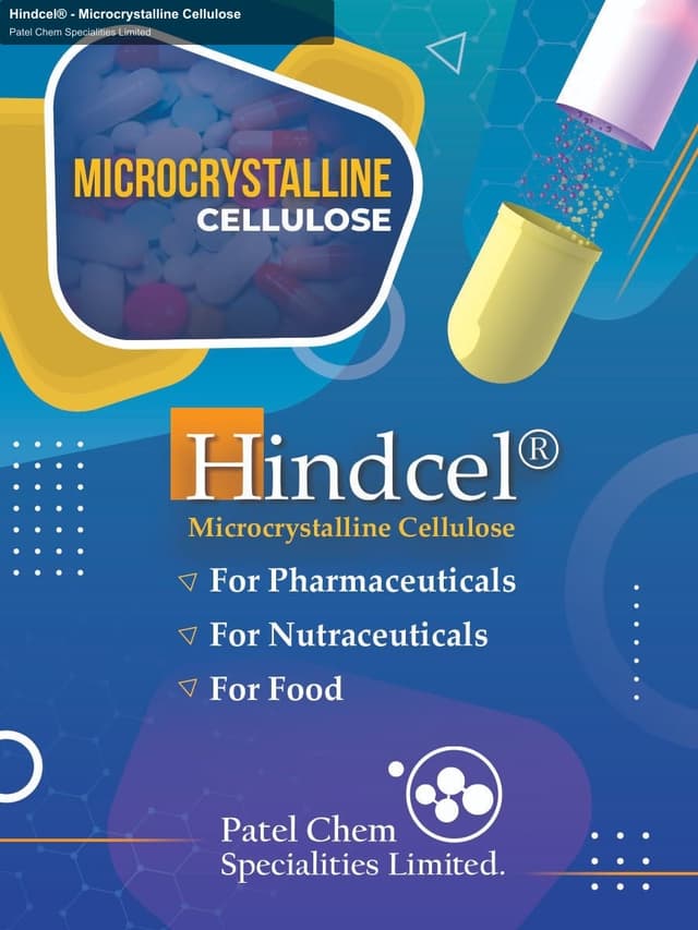 Patel Chem Specialities Limited sell "Hindcel® - Microcrystalline Cellulose"