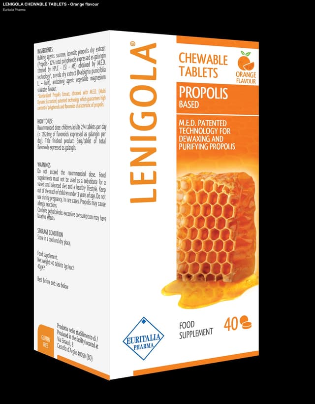 Euritalia Pharma sell "LENIGOLA CHEWABLE TABLETS - Orange flavour"