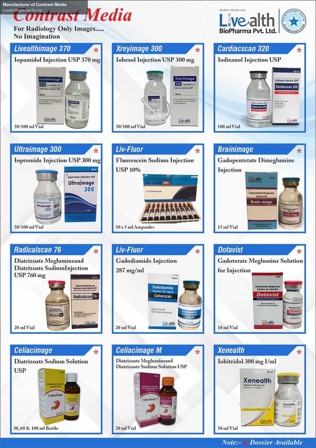 Livealth Biopharma Pvt Ltd sell "Manufacturer of Contrast Media"