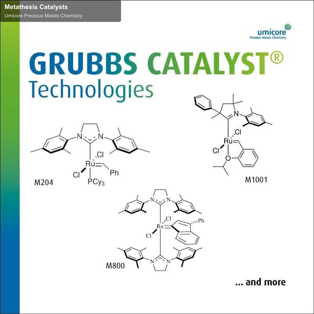 Umicore Precious Metals Chemistry sell "Metathesis Catalysts"