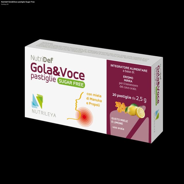 Nutrileya Srl sell "Nutridef Gola&Voce pastiglie Sugar Free"