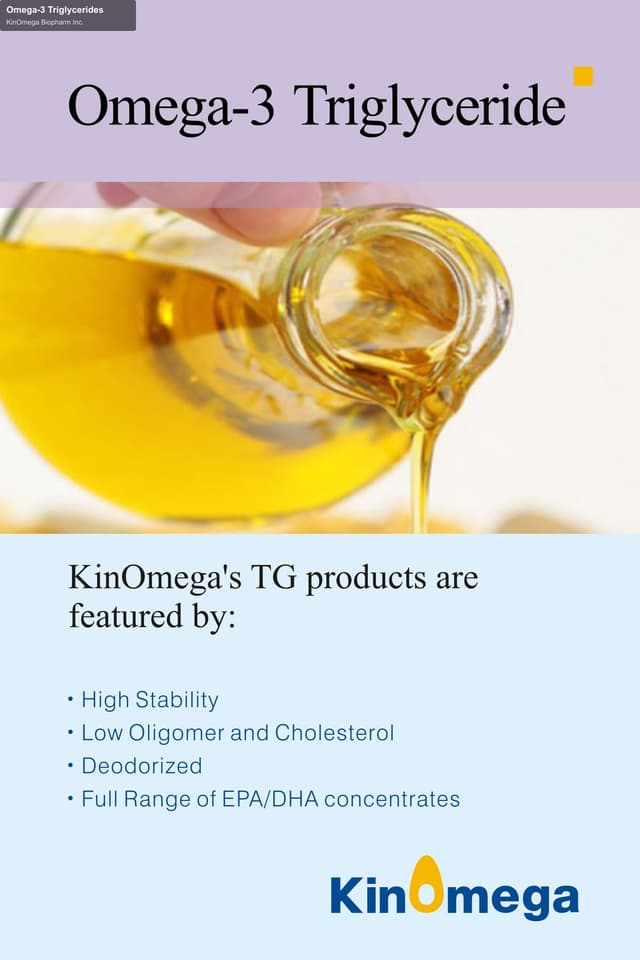 KinOmega Biopharm Inc sell "Omega-3 Triglycerides"
