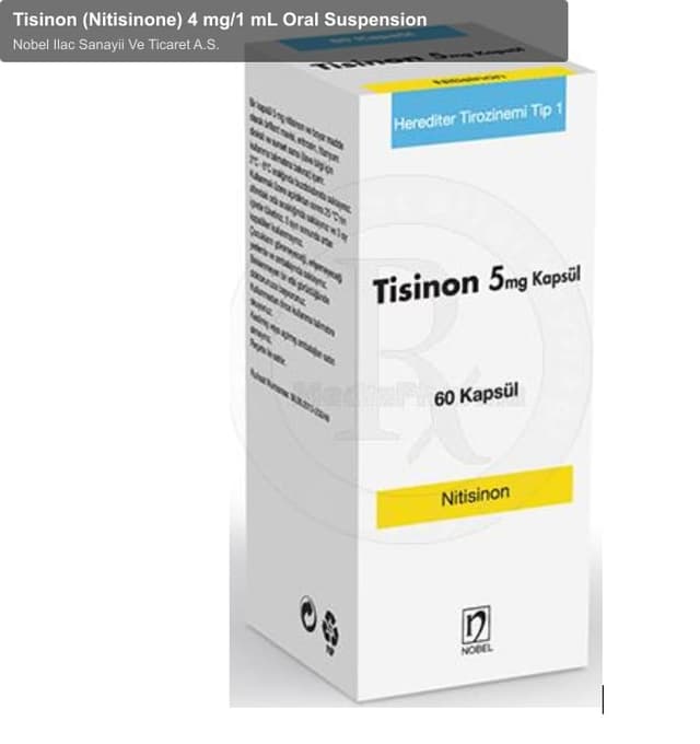 Nobel Ilac Sanayii Ve Ticaret A.S. sell "Tisinon (Nitisinone) 4 mg/1 mL Oral Suspension"