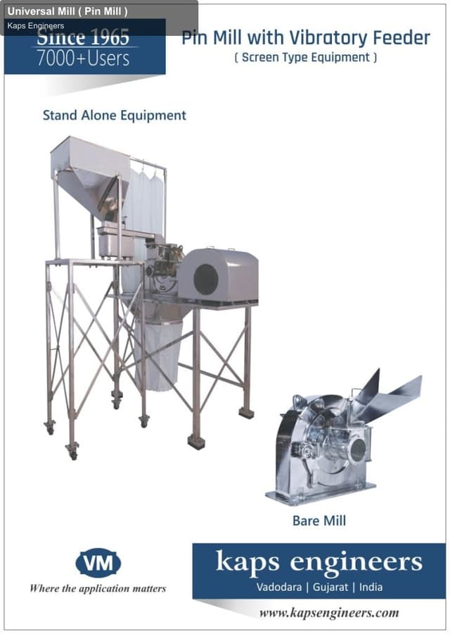 Kaps Engineers sell "Universal Mill ( Pin Mill )"