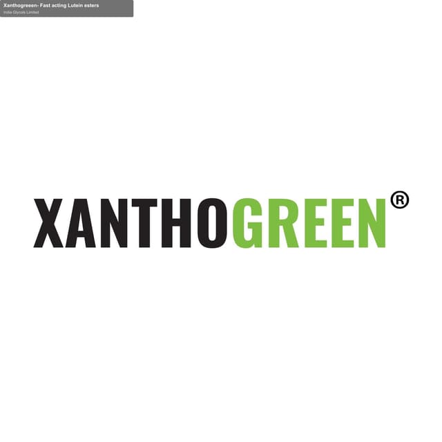 India Glycols Limited sell "Xanthogreeen- Fast acting Lutein esters"
