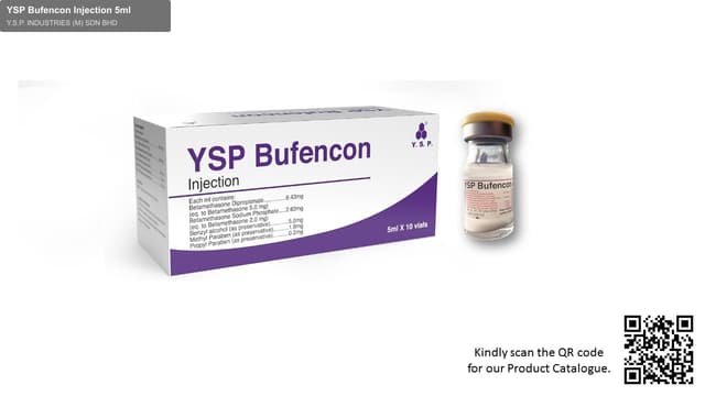 Y.S.P. INDUSTRIES (M) SDN BHD sell "YSP Bufencon Injection 5ml"