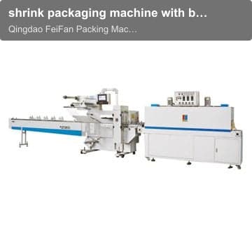 shrink packaging machine with bottom film feeding system