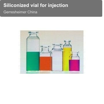 Siliconized vial for injection