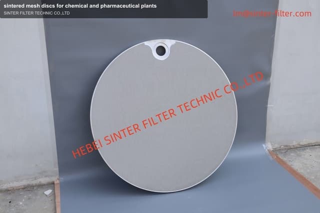 sintered mesh discs for chemical and pharmaceutical plants