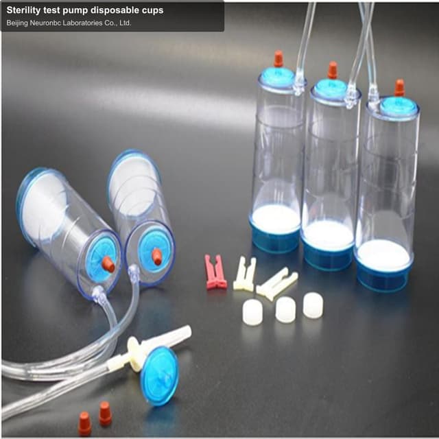 Sterility test pump disposable cups
